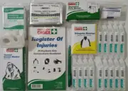 FIRST AID THERMAL BLANKETS TAPE EYE WASH BANDAGES CPR FACE SHIELD BUNDLE