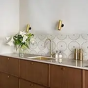 Alwayspon 25PCs Peel and Stick Tile Transfer Stickers, Gray Tile Decal Self-Adhesive Vinyl Backsplash Stick on Tiles for Kitchen Bathroom, 15cm/6inch