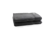 2pc Onkaparinga 90x167cm Cotton Flinders Premium Bath Sheets 600GSM Charcoal