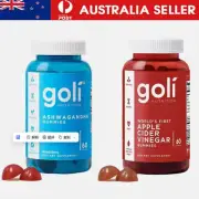 1pc Goli Nutrition Ashwagandha Gummies and Apple Cider Vinegar Gummies 60 Count