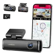AM100 5GHz WiFi 3 Channel Dash Cam, 4K Dual Front and Rear Dash Cam for Car