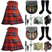 Traditional Handmade Drummond of Perth Modern Tartan Kilt Outfit For Men Custom