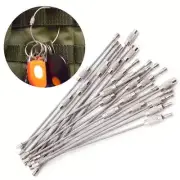 10x Outdoor Wire Ropes Lock Stainless Steel Cable Carabiner Key Rings Keychain