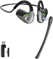 Ulian Wireless Gaming Headphone with Detachable Noise Canceling Mic for PC, PS4, PS5, Switch, Xbox, Bluetooth + 2.4Ghz USB + Type-C Connections, Low Latency, Lightweight, Stereo Sound