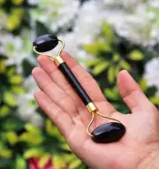 Natural Black Tourmaline Metaphysical Healing Aura Stone Handmade Massage Roller