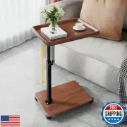 C Table End Table Adjustable Height, 360°Swivel TV Tray Table for Small Space