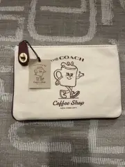 Coach Cafe Lil Jo Coffee Shop ~ Canvas 7” x 10” Pouch ~ Rare & Limited Edition