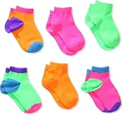 [Jefferies Socks] Baby Girls' Solid Low Cut Socks 6 Pair Pack