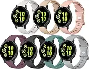 20mm Silicone Watch Band Compatible with Gar-min Vivoactive 5/Forerunner 55/165/245/645 Women Men,7 Pack Sport Strap Adjustable Quick Release Wristband for Gar-min Venu/Venu Sq/Venu Sq 2/Vivoactive 3