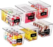 Vtopmart 6 Pack Large Clear Plastic Storage Bins with Lids, Stackable...