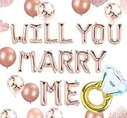Set of 12 Rose Gold Will you marry me Balloons Marry Me Balloons Marriage Proposal Ideas Wedding Proposal Decorations Decor