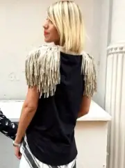 BNWT SASS & BIDE "Lone Passenger" Fringed Suede Leather Capelet Size Large $750