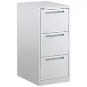 Steelco 3 Drawer Filing Cabinet White Satin