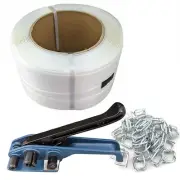 500M Strap + 200pcs clips + Tensioner Strapping Machine Super Heavy Duty PE Soft
