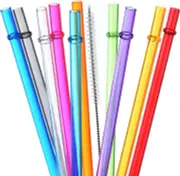 Rainbow Reusable Tritan Straws for Stanley, YETI, Starbucks Tumblers - Set of 10