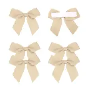 6Pcs Mini Grosgrain Ribbon Bow 2" Self Adhesive Flower Bows Taupe