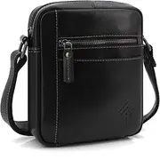 [ekavale] Men's Leather Shoulder Bag - Vintage Shoulder Bag - Multiple Compartments Ideal for Travel and Everyday Use