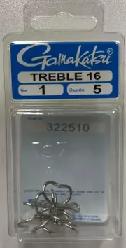 Gamakatsu 16 Heavy Duty Treble Fishing Hook #1