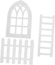 QUMIIRITY 3pcs Farmhouse Tiered Tray Decor Summer Ladder Window Fence Shape Signs Rustic Table Adornments for Seasonal Home Decoration