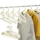 20Pcs Plastic Hangers Coat Hangers with Wind-Proof Clip Opening Clothes Hangers♆