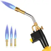 High Intensity Propane Torch with Self Ignition, Trigger Start Gas Torch, 3 Nozz