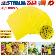 100X Yellow Sticky Insect Trap Catcher Killer Fly Aphids Wasp Thrip Gnat Paper