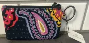 New With Tags Vera Bradley Zip ID Case Wallet Twilight Paisley Multi-Color