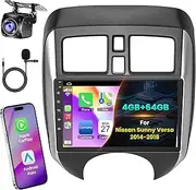 9 inch Car Radio Stereo Upgrade for Nissan Versa 2014-2018 with Android13/ 5G WiFi/Wireless CarPlay/Android Auto/Touch Screen/GPS Navigation/Bluetooth/FM/RDS Radio/HD Backup Camera