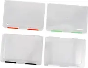 SOPOTUTU 4PCS Box Document Storage Box Plastic Organizer for Papers Stackable File Holder with Easy Access Lid Compact Design for Office Home Fluorescent