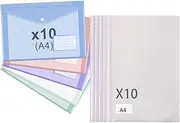 20 Pack Plastic Wallet, File Folders for Organizing A4 Documents Notes Receipts, Durable Paper Folders with Closure, Compact Document Wallets for Office School Home Storage