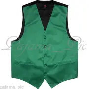Emerald Green XS to 6XL Solid Tuxedo Suit Dress Vest Waistcoat Wedding Party