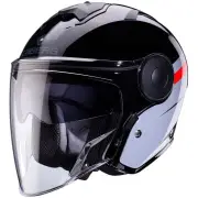 Soho Zephir Black Grey Red Jet Helmet