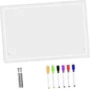 FUNOMOCYA 1 Set Acrylic Memo Board Clear Erasable Writing Board for Daily Plans Notes Portable Desktop Planner with Smooth Surface for Office Use