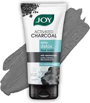 Joy Activated Charcoal Face Wash | Skin Purifying and Deep Detox | Fights Pollution, Blackheads, Whiteheads, Dark Spots, Acne and Pimples | Oil Control | Deep Pore Cleansing - Paraben Free -150 ml