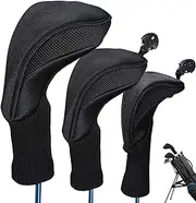 Blade Putter | Elastic Nylon Clubhead Covers | Golf Accessories for Men Interchangeable No. Tags 3 4 5 6 7 X for 460cc Driver Wood Fairway Wood Mixed Golf Clubs Xiaoxin
