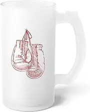 Teegarb Letter Blanket Hilarious Fighters Sparring Boxer Heavyweight Bantamweight Frosted Glass Beer Mug 16oz / Frosted