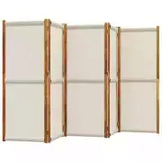 5-Panel Room Divider Privacy Screen Partition Stand Light Grey 350x180cm