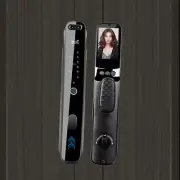 3D Face Recognition Unlock Digital Door Lock With Camera FIngerprint Password.