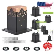 Elegant 4PCS 4x4 Post Base Brackets - Durable Metal with Rust-Resistant Coating