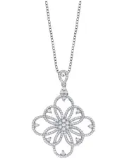 Genevive Silver CZ Lace Necklace