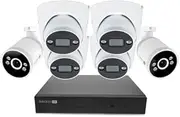 [Swann] AdvancedX Home Security Camera System, 8 Channel 6 Cameras,POE Cat5e NVR 4K HD Video with 1TB HDD,Indoor or Outdoor Wired Surveillance CCTV,Color Night Vision,Heat Motion Detection,LED Lights