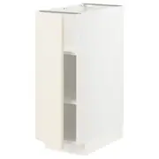 METOD base cabinet with shelves, white/Bodbyn off-white, 30x60x80 cm