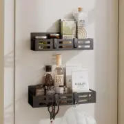 2 Pack Magnetic Spice Rack for Refrigerator, Black Magnetic Shelf and Fridge ...