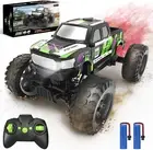 Remote Control Monster Truck with Fog Mist, Dual Motors Off Road RC Car, 4WD Roc