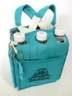 Neoprene Cooler 6 Pack Beer Holder Teal w Outside Pocket + Shark Bottle Opener