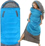 Sleeping Bags for Camping, Portable Wearable Sleeping Bag for Adults, with Holes for Arms and Feet, Outdoor Sleeping Bags for Camping, Backpacking, Hiking, Blue