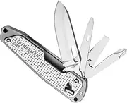 [LEATHERMAN] FREE T2 Multitool Pocket Knife with Magnetic Locking and One Hand Accessible Tools, Stainless (Box)
