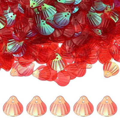 Sea Shell Flake Confetti - Fitting for (DIY Craft) 0.6" & 1080Pcs & Red