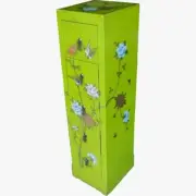 New Chinese 5 Drawers Lime Painted CD/DVD Cabinet Tower