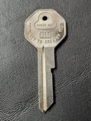 NOS GM Briggs & Stratton 55-66 Key Blank Buick Chevy Olds Pontiac Ignition -W/KO
